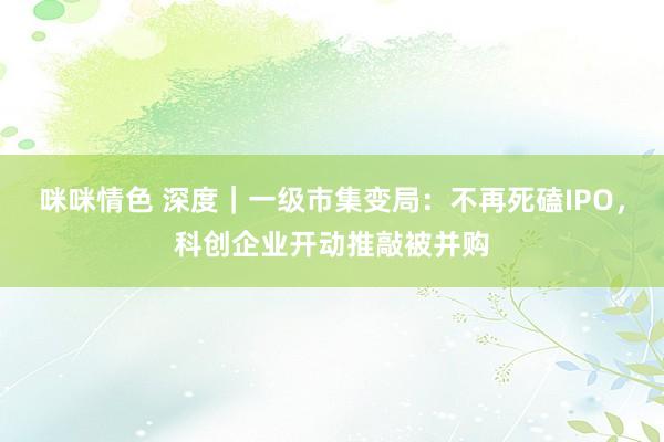 咪咪情色 深度｜一级市集变局：不再死磕IPO，科创企业开动推敲被并购
