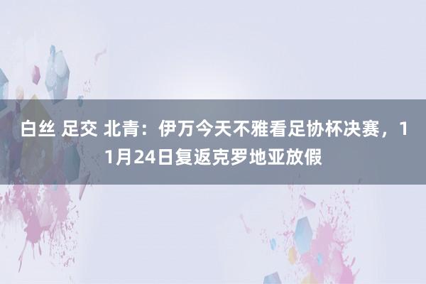 白丝 足交 北青：伊万今天不雅看足协杯决赛，11月24日复返克罗地亚放假