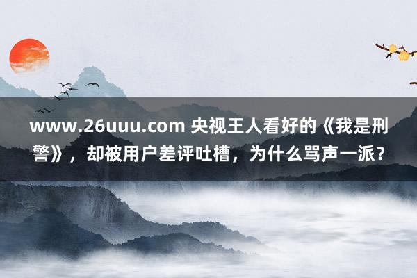 www.26uuu.com 央视王人看好的《我是刑警》，却被用户差评吐槽，为什么骂声一派？