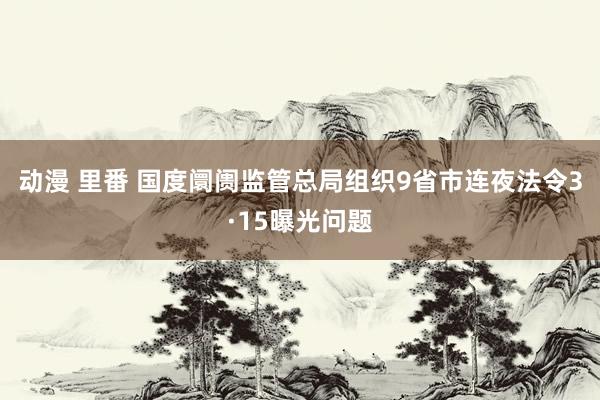 动漫 里番 国度阛阓监管总局组织9省市连夜法令3·15曝光问题
