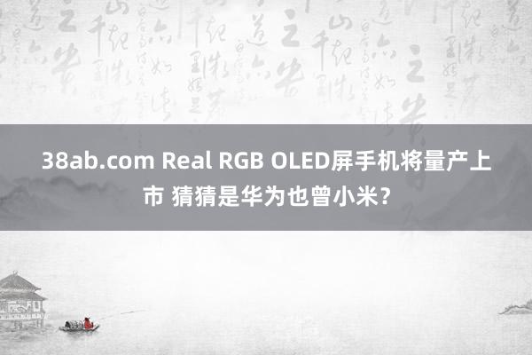 38ab.com Real RGB OLED屏手机将量产上市 猜猜是华为也曾小米？
