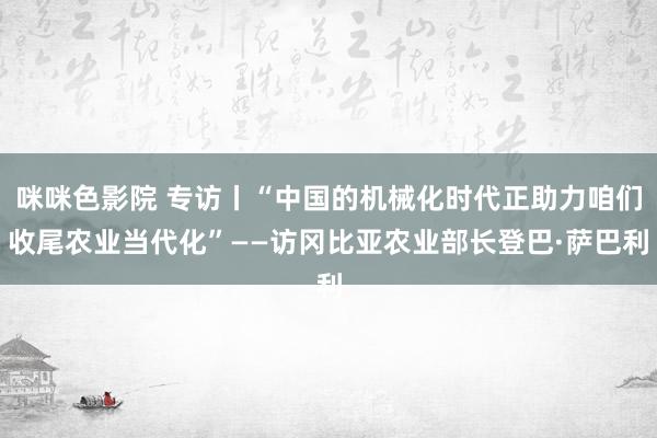 咪咪色影院 专访丨“中国的机械化时代正助力咱们收尾农业当代化”——访冈比亚农业部长登巴·萨巴利