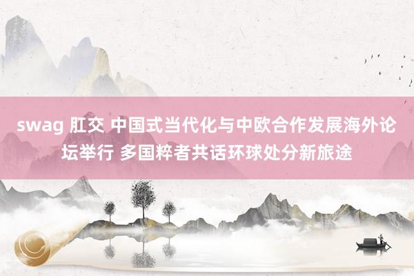 swag 肛交 中国式当代化与中欧合作发展海外论坛举行 多国粹者共话环球处分新旅途