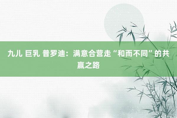 九儿 巨乳 普罗迪：满意合营走“和而不同”的共赢之路