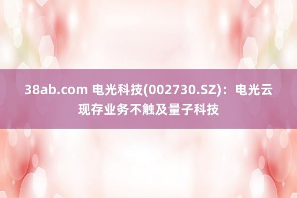38ab.com 电光科技(002730.SZ)：电光云现存业务不触及量子科技