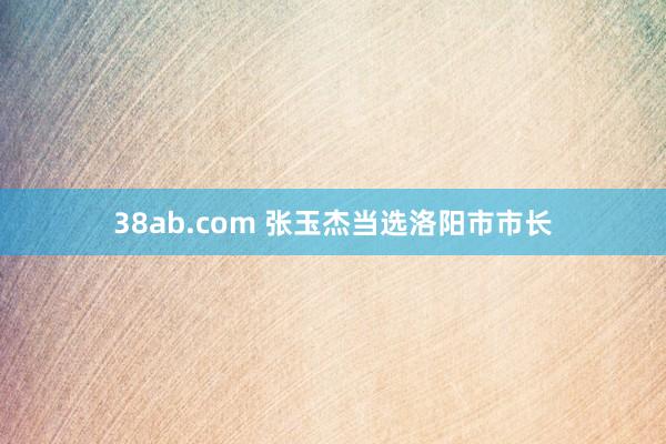 38ab.com 张玉杰当选洛阳市市长