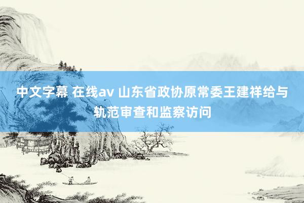 中文字幕 在线av 山东省政协原常委王建祥给与轨范审查和监察访问