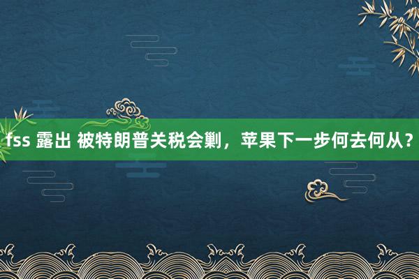 fss 露出 被特朗普关税会剿，苹果下一步何去何从？