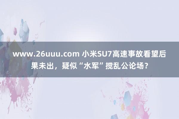 www.26uuu.com 小米SU7高速事故看望后果未出，疑似“水军”搅乱公论场？