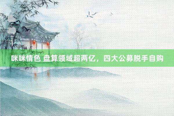 咪咪情色 盘算领域超两亿，四大公募脱手自购