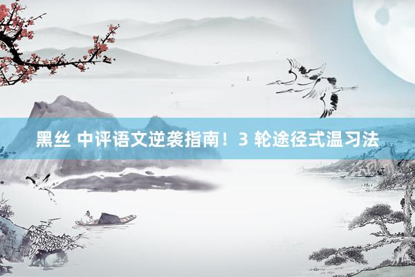 黑丝 中评语文逆袭指南！3 轮途径式温习法