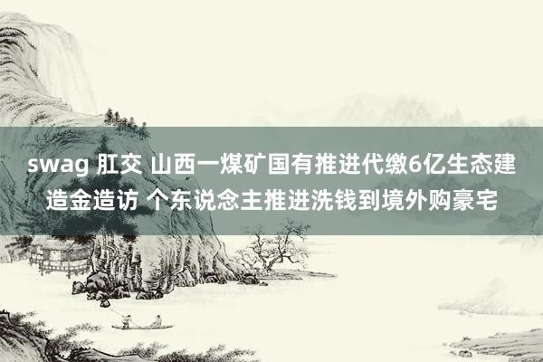 swag 肛交 山西一煤矿国有推进代缴6亿生态建造金造访 个东说念主推进洗钱到境外购豪宅