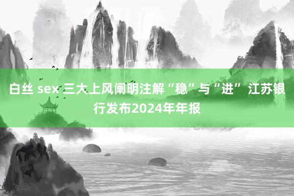 白丝 sex 三大上风阐明注解“稳”与“进” 江苏银行发布2024年年报