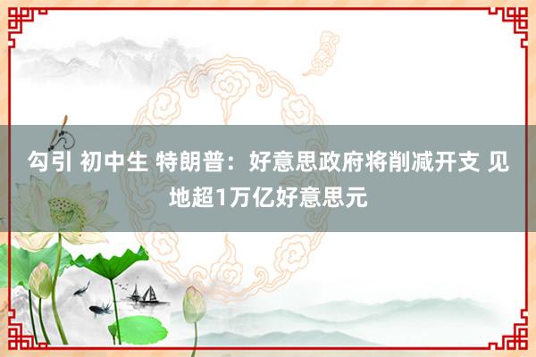勾引 初中生 特朗普：好意思政府将削减开支 见地超1万亿好意思元