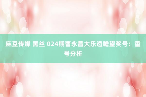 麻豆传媒 黑丝 024期曹永昌大乐透瞻望奖号：重号分析