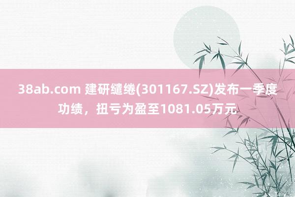 38ab.com 建研缱绻(301167.SZ)发布一季度功绩，扭亏为盈至1081.05万元